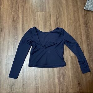 Aerie Navy Long Sleeve Women's Top
